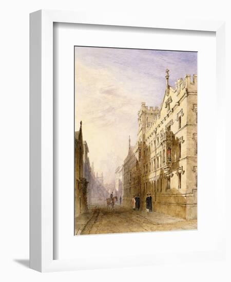 Exeter College, Oxford, 1835 (W/C with Graphite and Gum on Paper)-Joseph Murray Ince-Framed Premium Giclee Print