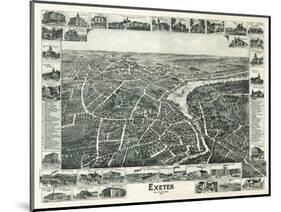 Exeter, New Hampshire - Panoramic Map-Lantern Press-Mounted Art Print