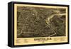 Exeter, New Hampshire - Panoramic Map-Lantern Press-Framed Stretched Canvas