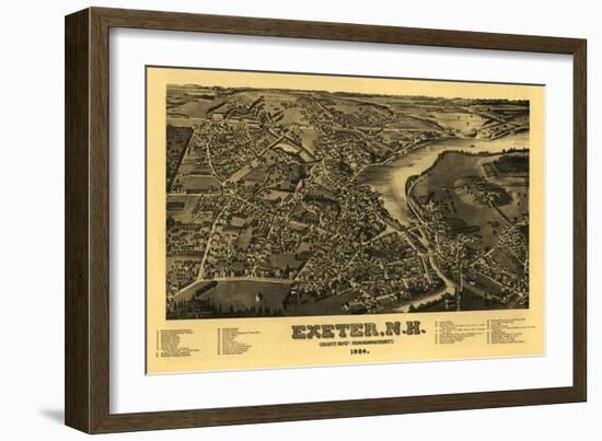 Exeter, New Hampshire - Panoramic Map-Lantern Press-Framed Art Print