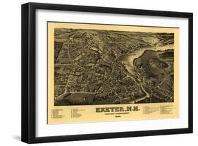 Exeter, New Hampshire - Panoramic Map-Lantern Press-Framed Art Print