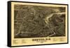 Exeter, New Hampshire - Panoramic Map-Lantern Press-Framed Stretched Canvas