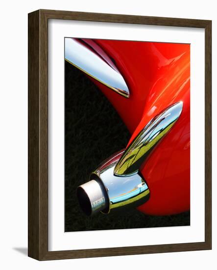 Exhaust on a 1956 Corvette-Clive Branson-Framed Photo