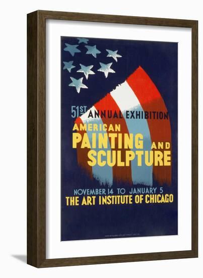 Exhibition at the Art Institute of Chicago, 1940-null-Framed Art Print