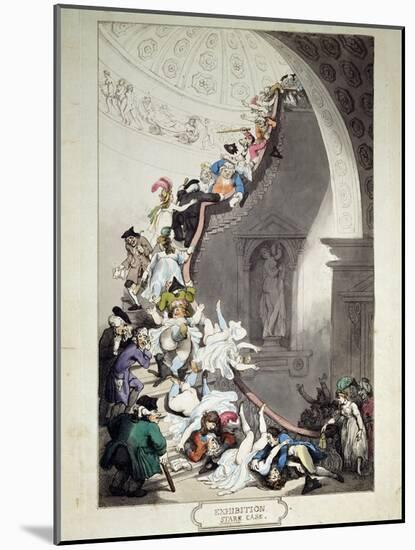 Exhibition Stare Case, 1811-Thomas Rowlandson-Mounted Giclee Print