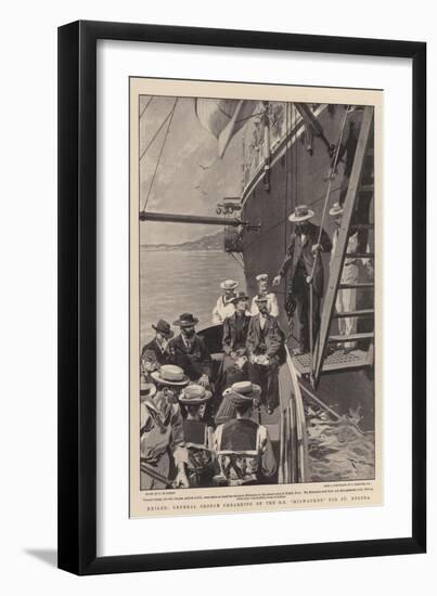 Exiled, General Cronje Embarking on the Ss Milwaukee for St Helena-Frederic De Haenen-Framed Giclee Print