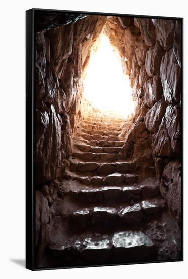 Exit Of A Cave In Archaeological Excavations Of Mycenae-ollirg-Framed Stretched Canvas