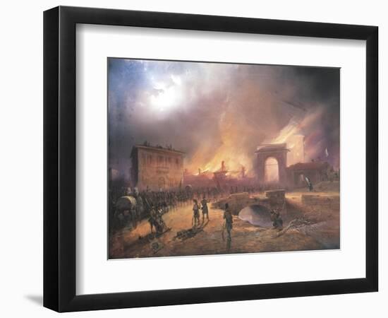 Exodus of Austrian Troops from Porta Tosa-Carlo Bossoli-Framed Giclee Print