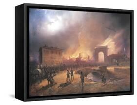 Exodus of Austrian Troops from Porta Tosa-Carlo Bossoli-Framed Stretched Canvas