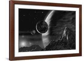 Exoplanet - Noir-David A Hardy-Framed Giclee Print