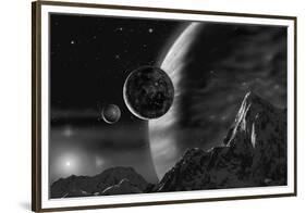 Exoplanet - Noir-David A Hardy-Framed Stretched Canvas