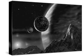 Exoplanet - Noir-David A Hardy-Stretched Canvas