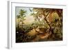 Exotic Birds and Insects Among Trees and Foliage in a Mountainous River Landscape-Philip Reinagle-Framed Giclee Print