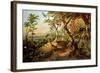 Exotic Birds and Insects Among Trees and Foliage in a Mountainous River Landscape-Philip Reinagle-Framed Giclee Print