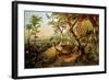 Exotic Birds and Insects Among Trees and Foliage in a Mountainous River Landscape-Philip Reinagle-Framed Giclee Print