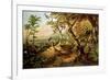 Exotic Birds and Insects Among Trees and Foliage in a Mountainous River Landscape-Philip Reinagle-Framed Giclee Print