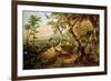 Exotic Birds and Insects Among Trees and Foliage in a Mountainous River Landscape-Philip Reinagle-Framed Giclee Print