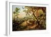 Exotic Birds and Insects Among Trees and Foliage in a Mountainous River Landscape-Philip Reinagle-Framed Giclee Print