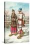 Exotic Couple on Snow Shoes-null-Stretched Canvas