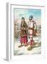 Exotic Couple on Snow Shoes-null-Framed Art Print