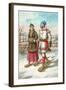 Exotic Couple on Snow Shoes-null-Framed Art Print