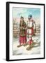 Exotic Couple on Snow Shoes-null-Framed Art Print