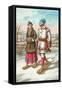 Exotic Couple on Snow Shoes-null-Framed Stretched Canvas