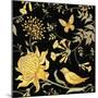 Exotic Flowers, Birds and Butterflies. Seamless Vector Floral Pattern in Style Vintage Luxury Fabri-mamita-Mounted Premium Giclee Print