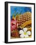 Exotic Fruits: Lychees, Red Pitahaya, Papaya, Pineapple-Vladimir Shulevsky-Framed Photographic Print