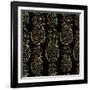 Exotic Seamless Pattern with Silhouettes Tropical Fruit Pineapples.-klepsidra-Framed Art Print