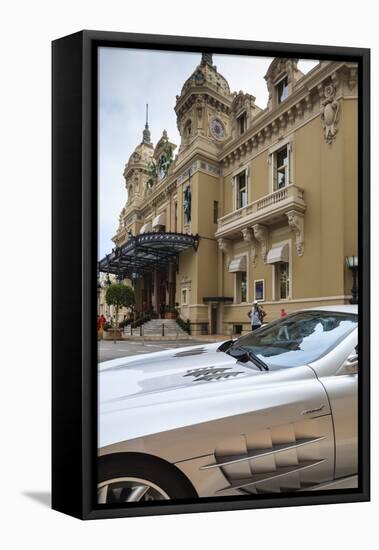 Exotic Sports Car Outside Casino De Monte-Carlo, Monaco, Europe-Amanda Hall-Framed Stretched Canvas