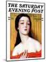 "Exotic Woman," Saturday Evening Post Cover, August 12, 1933-Wladyslaw Benda-Mounted Giclee Print