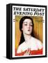 "Exotic Woman," Saturday Evening Post Cover, August 12, 1933-Wladyslaw Benda-Framed Stretched Canvas