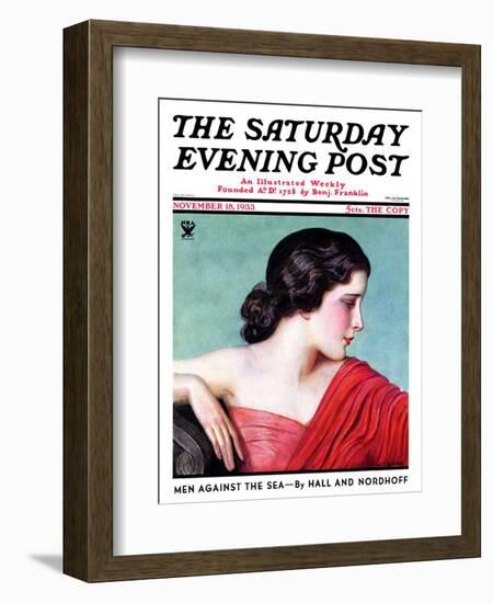 "Exotic Woman," Saturday Evening Post Cover, November 18, 1933-Wladyslaw Benda-Framed Giclee Print