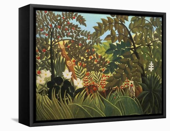 Exotische Landschaft Mit Spielenden Affen, 1910-Henri Rousseau-Framed Stretched Canvas