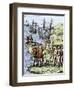 Expedition of Christopher Columbus Landing at Hispaniola, c.1492-null-Framed Giclee Print