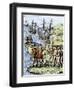 Expedition of Christopher Columbus Landing at Hispaniola, c.1492-null-Framed Giclee Print