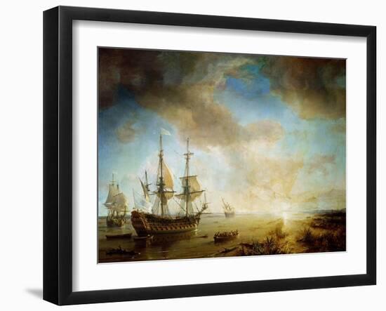 Expedition of Robert Cavelier de La Salle in Louisiana in 1684, 1844-Baron Theodore Gudin-Framed Giclee Print