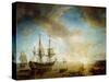 Expedition of Robert Cavelier de La Salle in Louisiana in 1684, 1844-Baron Theodore Gudin-Stretched Canvas
