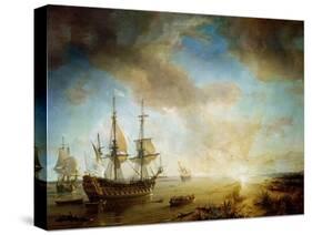 Expedition of Robert Cavelier de La Salle in Louisiana in 1684, 1844-Baron Theodore Gudin-Stretched Canvas