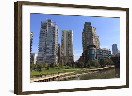 Expensive Apartment Buildings on the Chicago River-Amanda Hall-Framed Photographic Print