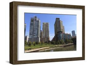 Expensive Apartment Buildings on the Chicago River-Amanda Hall-Framed Photographic Print