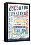 Experience Colorado - Typography-Lantern Press-Framed Stretched Canvas