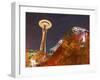 Experience Music Project (EMP) with Space Needle, Seattle, Washington, USA-Walter Bibikow-Framed Photographic Print