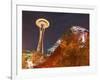 Experience Music Project (EMP) with Space Needle, Seattle, Washington, USA-Walter Bibikow-Framed Photographic Print