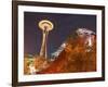 Experience Music Project (EMP) with Space Needle, Seattle, Washington, USA-Walter Bibikow-Framed Photographic Print