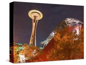 Experience Music Project (EMP) with Space Needle, Seattle, Washington, USA-Walter Bibikow-Stretched Canvas