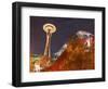 Experience Music Project (EMP) with Space Needle, Seattle, Washington, USA-Walter Bibikow-Framed Photographic Print