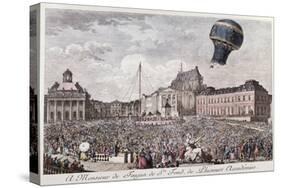 Experiment at Versailles of the Montgolfier Brothers, Montgolfiere Hot Air Balloon, 1783-null-Stretched Canvas