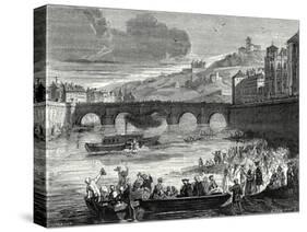Experiment of the Marquis De Jouffroy on the Saône at Lyon July 15 1783-null-Stretched Canvas